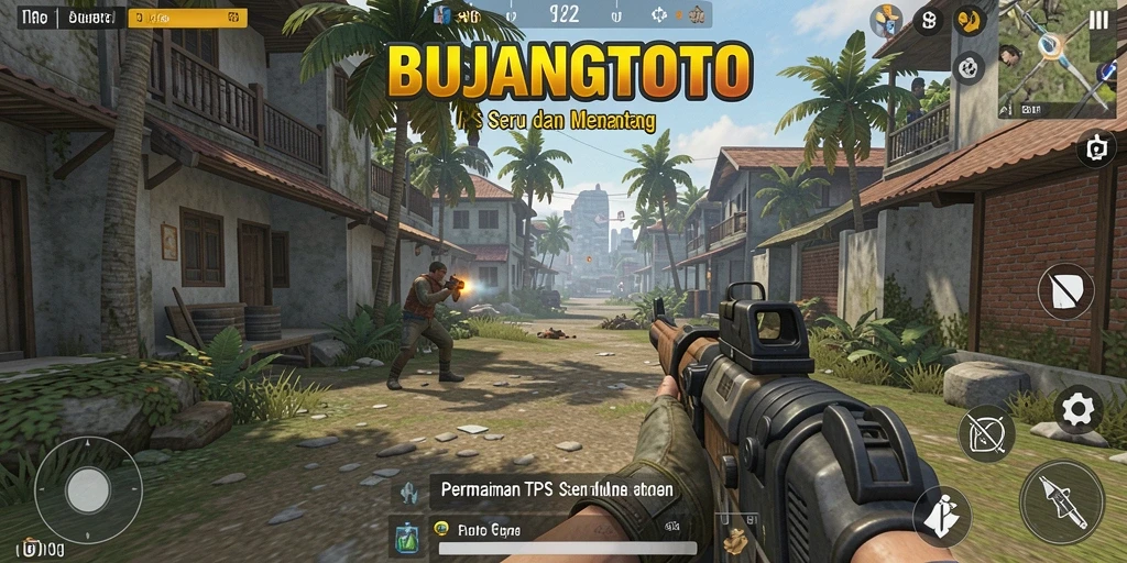 Screenshot gameplay BUJANGTOTO menampilkan aksi bertempur yang intens.