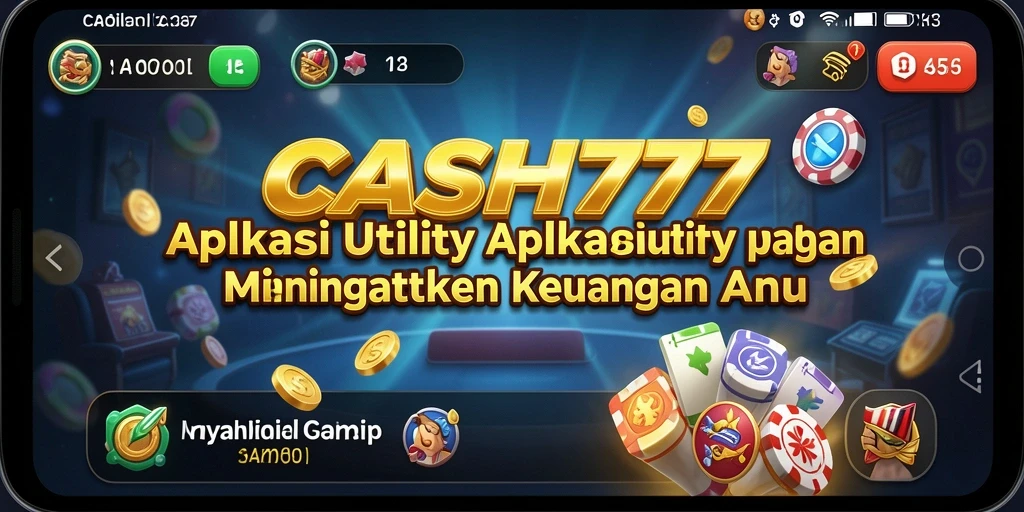 Screenshot utama menunjukkan antarmuka pengguna CASH777 yang intuitif dan fitur-fitur keuangan.