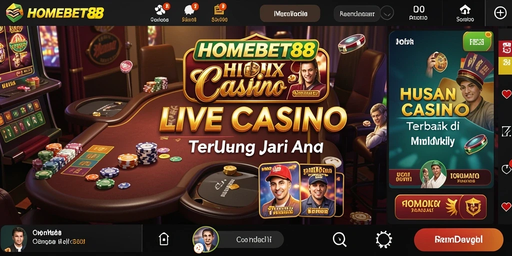 Tampilan gameplay menarik dari aplikasi Live Casino HOMEBET88.
