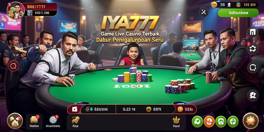 Tampilan gameplay Live Casino IYA777 yang mendebarkan dan interaktif.