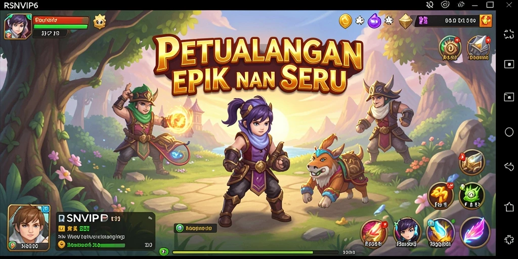 Tangkapan layar RSNVIP6 menampilkan aksi seru dalam permainan petualangan.